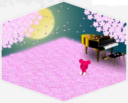 ピアノと夜桜.JPG
